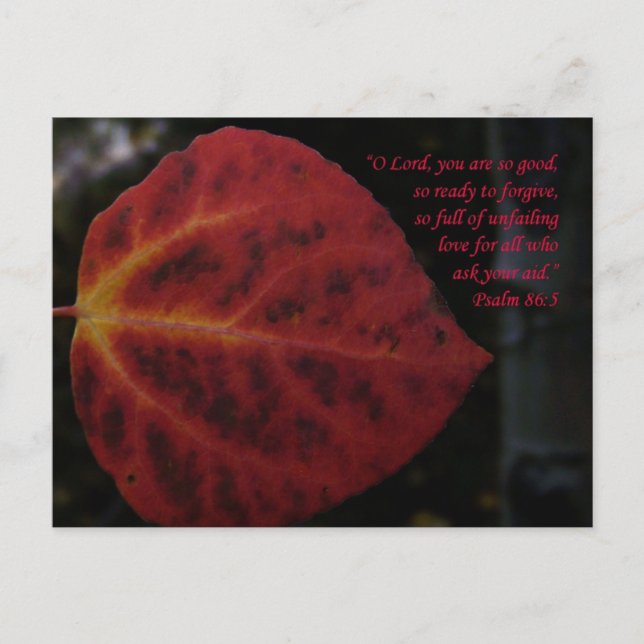 Postale Psaumes 86:3 Scripture Leaf Encouragement Carte po (Devant)