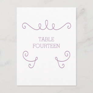 Postale Purple Whimsical Flourd Numéro de tableau Carte po