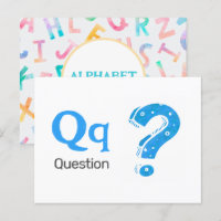 Q est pour Question - Carte Flash Alphabet