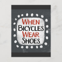 Quand les vélos portent des chaussures Carte posta