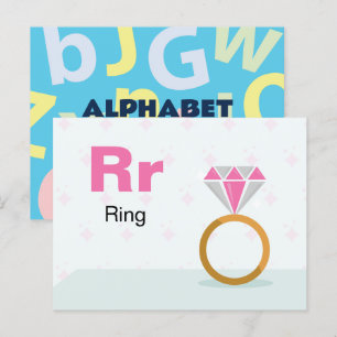 Postale R est pour Bague - Carte Flash Alphabet