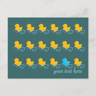 Postale rangée de carte de canards mignons