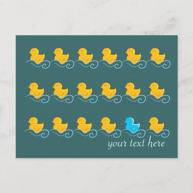 Postale rangée de carte de canards mignons (Devant)