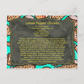 Postale recette de poulet au poivre de citron carte postal