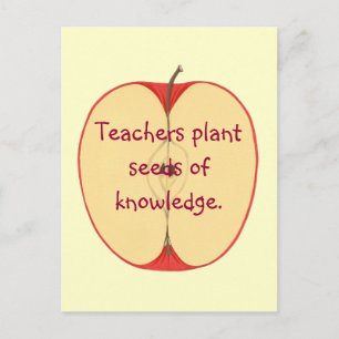 Postale Red Apple Enseignants Plante Graines, Carte postal