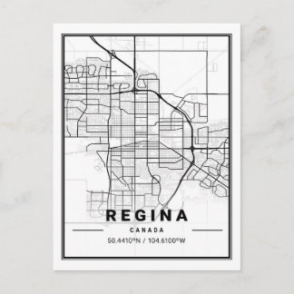 Postale Regina Saskatchewan Carte des villes de voyage