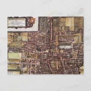 Postale Réplique carte de la ville de La Haye 1649