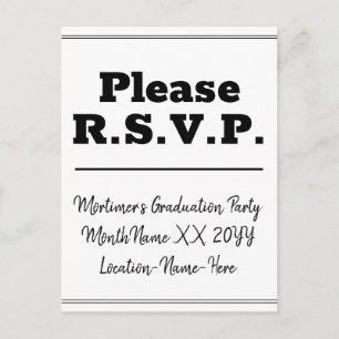 Postale Respectable et propre "Please R.S.V.P." Carte post