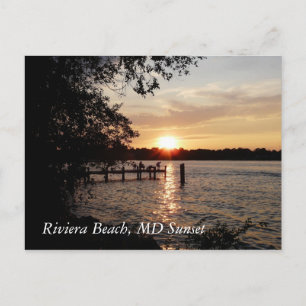 Postale Riviera Beach, MD Sunset - CARTE POSTCARD