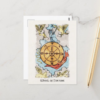 Postale Roue De Fortune Majeure Arcana Tarot Carte Peintur