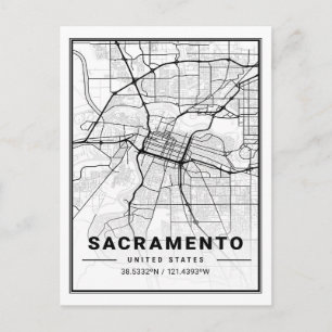 Postale Sacramento California USA Travel City Carte