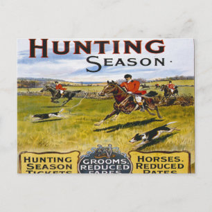 Postale saison de chasse Cheval vintage chasse retro carte