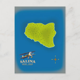 Postale Salina, Sicile carte carte de l'affiche