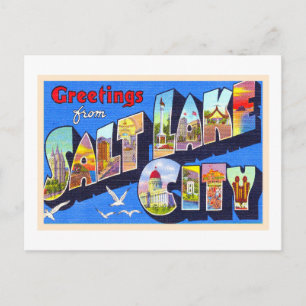Postale Salt Lake City Utah Vintage grande lettre carte po