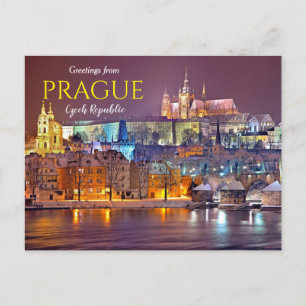 Postale Salutations de Prague République tchèque Carte pos