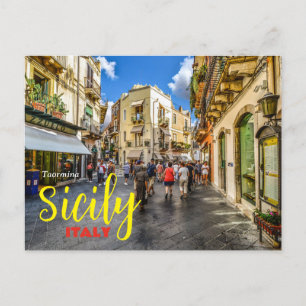 Postale Salutations de Taormine Sicile Italie Carte postal