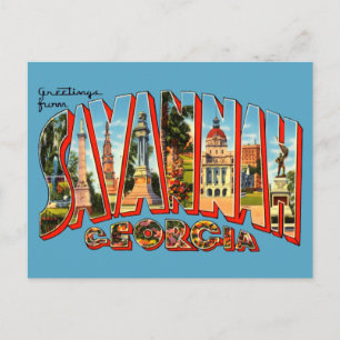 Postale Salutations vintages de Savannah Travel Carte Post