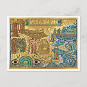 Postale Santa Cruz Californie Carte Mosaïque Promenade Pla