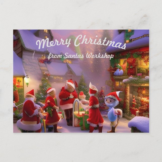 Postale Santas Workshop Carte de poste de Noël (Devant)