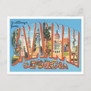 Postale Savannah, Géorgie Vintage Big Lettres Carte postal