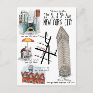 Postale Scènes des 23ème et 5ème Ave New York City Carte p
