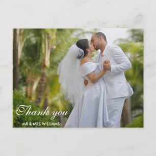 Postale script amusant carte de remerciements mariage
