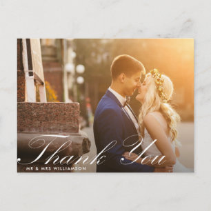 Postale script amusant carte de remerciements mariage