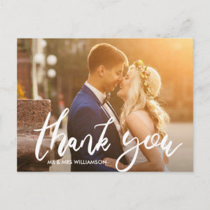 Postale script amusant   carte de remerciements mariage
