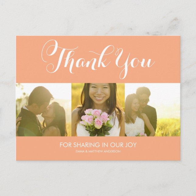 POSTALE SCRIPT WHIMSIQUE | CARTE POSTCARD MERCI MARIAGE (Devant)