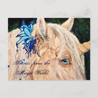 Postale Secrets Magic World Unicorn Fairy Imaginaire carte