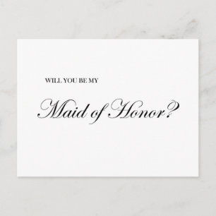 Postale Serez-vous ma servante d'honneur Carte de proposit