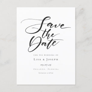Postale Simple Carte de rappel de date noir et blanc