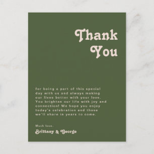 Postale Simple Retro   Carte de remerciement de table vert