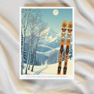 Postale Ski Apache Nouveau Mexique Sierra Blanca USA Carte