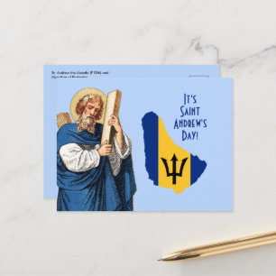 Postale St. Andrew avec la carte du drapeau de la Barbade 