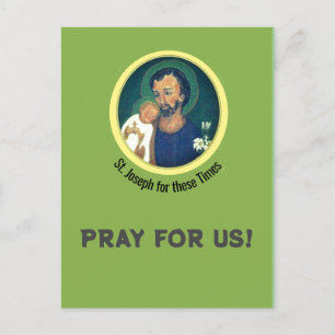 Postale St Joseph pour ces temps-là Carte de voeux pliée