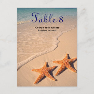 Postale Starfish Beach Ocean Mariage Numéro de carte de ta