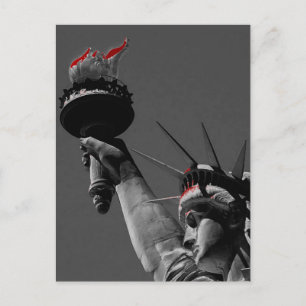 Postale Statue de la Liberté Gris Rouge Pop Art Carte post
