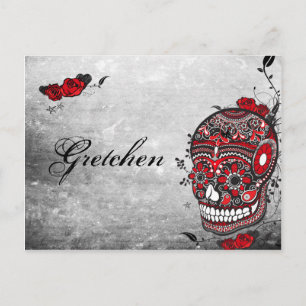 Postale Style tatouage Muerte Crâne et parfums Carte de no
