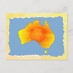 Postale Sunny Australie Carte Vieux papier déchiré Texture