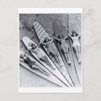 Postale surf vintage dames Many Beach Australie Carte post