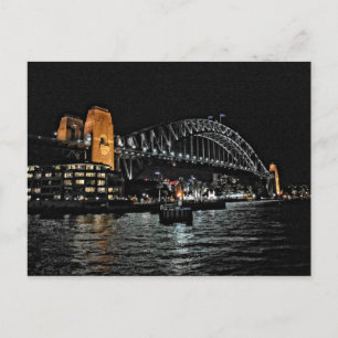Postale Sydney Harbour Bridge à la nuit - Australie Carte 