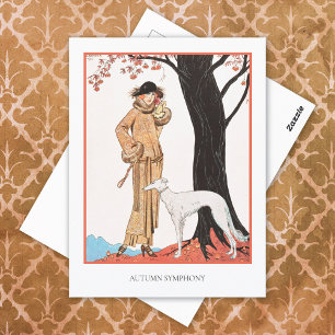Postale Symphonie d'automne Carte de mode George Barbier
