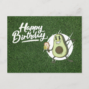 Postale Tennis Avocado jouer au tennis carte d'anniversair