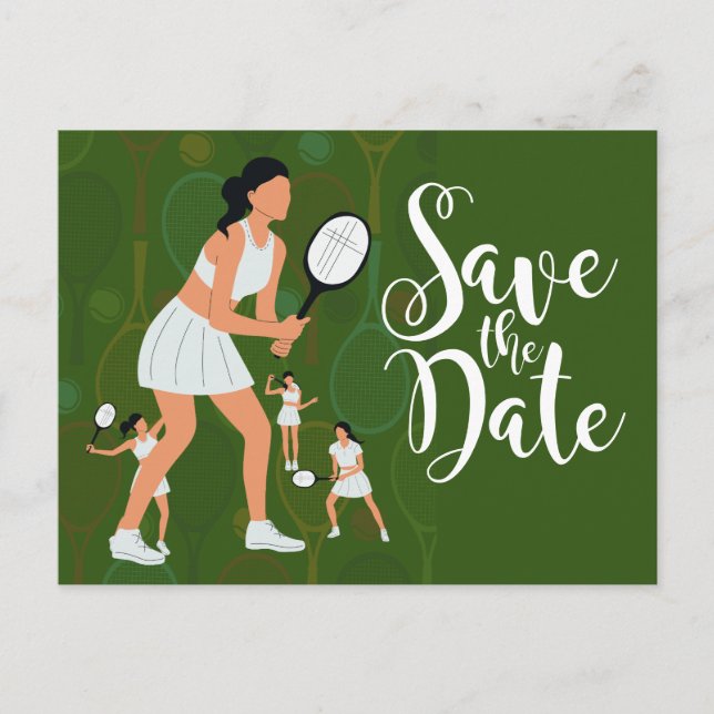 Postale Tennis Enregistrer la carte d'invitation Date (Devant)