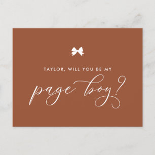 Postale Terracotta Ribbon Bow Serez-Vous Ma Page Carte Gar