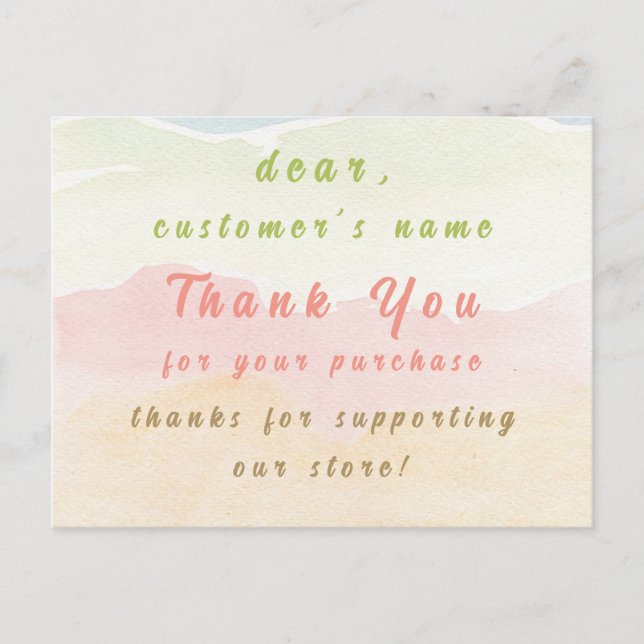 Postale thème carte de remerciements pastel (Devant)