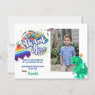 Postale Tie Dye Rainbow Photo Carte de remerciements