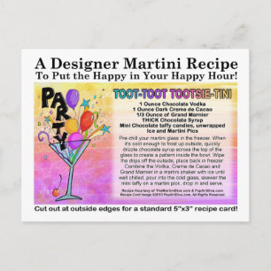 Postale Toot Tootsie-Tini Martini Recette Carte