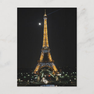 Postale Tour Eiffel étincelante au clair de lune Carte pos